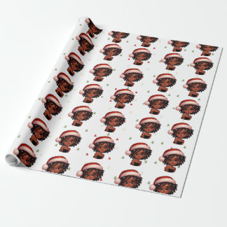 Black Girl Weihnachtswrapping Paper Geschenkpapier