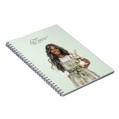 Black Girl with Brown Lamb Notizblock (Rechte Seite)