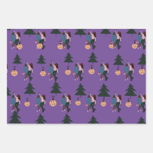 Black Girl Wrapping Paper Flat Sheet Set 3 Geschenkpapier Set