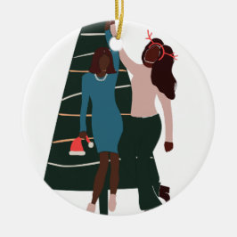 Black Girls Best Friend Weihnachten Keramik Ornament