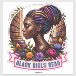Black Girls lesen | 14x14 Kiss-Cut-Aufkleber Aufkleber