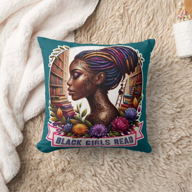 Black Girls lesen | 16x16 Accent Throw Kissen (Decke)
