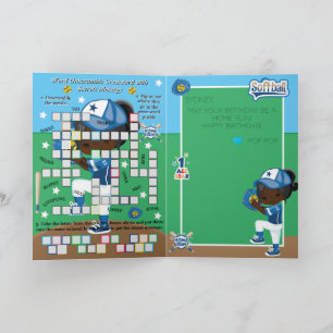 Black Girls Softball Secret Nachricht glücklich Ge Karte