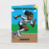 Black Girls Track Star Word Suche Glückwunsch zum  Karte (Vorderseite)