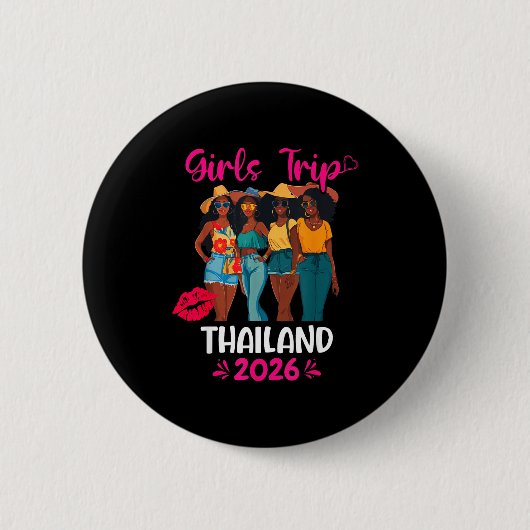 Black Girls Trip Thailand 2026 Vacation Matching  Button (Vorderseite)