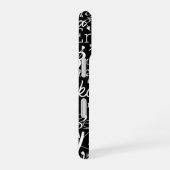 Black Girly Calligraphy Typografy Name Pattern iPhone 16 Hülle (Rechte Seite)