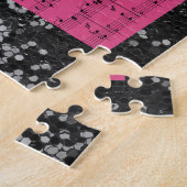 Black Gitarre Pink Sheet Music Puzzle (Seite)