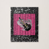 Black Gitarre Pink Sheet Music Puzzle (Vertikal)