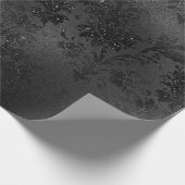 Black Glam Floral Lace Metallic Funkelnd Delikat Geschenkpapier (Ecke)