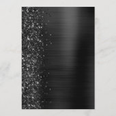 Black Glam Glitter Script Wedding Menükarte (Rückseite)