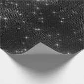 Black Glam Glitzer Stars Funkelnd Minimalsequenz Geschenkpapier (Ecke)