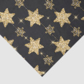 Black Glam Glitzer Stars Pattern Seidenpapier (Detail)