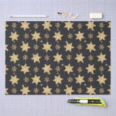 Black Glam Glitzer Stars Pattern Seidenpapier (Handwerk)