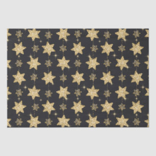 Black Glam Glitzer Stars Pattern Seidenpapier