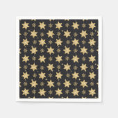 Black Glam Glitzer Stars Serviette (Vorderseite)