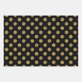 Black Glam Glitzer Trio Geschenkpapier Set (Vorderseite 3)