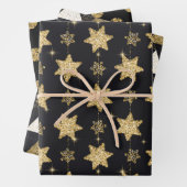 Black Glam Glitzer Trio Geschenkpapier Set (Beispiel)