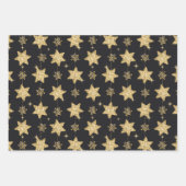 Black Glam Glitzer Trio Geschenkpapier Set (Vorderseite)