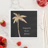Black Glam Gold Glitzer Palm Tree Serviette (Beispiel)
