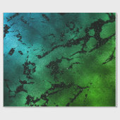 Black Glam Marmor Print Abstrakt Tropical Metallic Geschenkpapier (Flach)