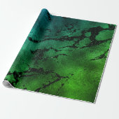 Black Glam Marmor Print Abstrakt Tropical Metallic Geschenkpapier (Ungerollt)