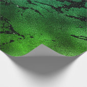 Black Glam Marmor Print Abstrakt Tropical Metallic Geschenkpapier (Ecke)