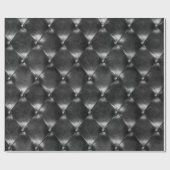 Black Glam Puffed Leder Minimal Luxury Geometrie Geschenkpapier (Flach)