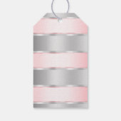 Black Glam Silver Blush Pink Ribbon Geburtstag Geschenkanhänger (Rückseite)