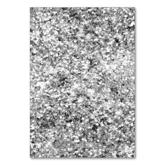 Black Glam Silver Glitzer Tischnummer (Rückseite)
