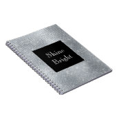 Black Glam Silver Glitzy Sparkle Notizblock (Rechte Seite)