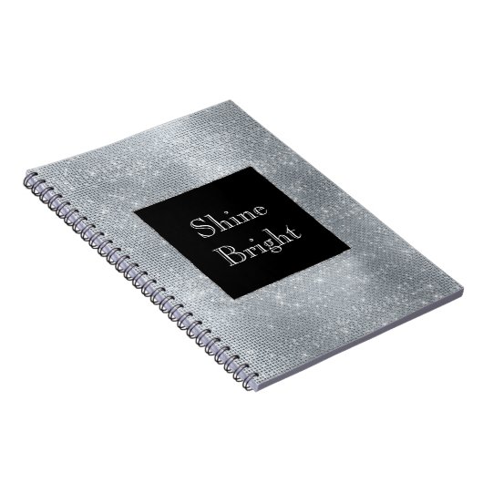 Black Glam Silver Glitzy Sparkle Notizblock (Rechte Seite)