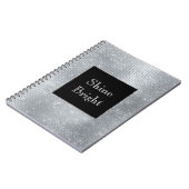 Black Glam Silver Glitzy Sparkle Notizblock (Linke Seite)