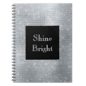 Black Glam Silver Glitzy Sparkle Notizblock (Vorderseite)