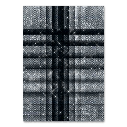 Black Glam Silver Sparkle Tischnummer (Rückseite)