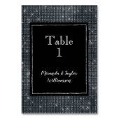 Black Glam Silver Sparkle Tischnummer (Vorderseite)