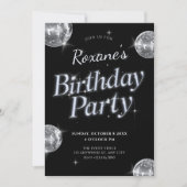 Black Glamour Disco Geburtstagsparty Einladung (Vorderseite)