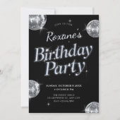 Black Glamour Disco Geburtstagsparty Einladung (Vorderseite)