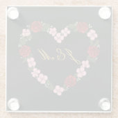 Black glass coasters with a pink and red heart glasuntersetzer (Rückseite)