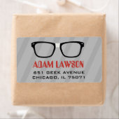 Black Glasses Computer Geek Address Labels (Insitu)