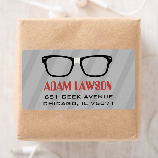 Black Glasses Computer Geek Address Labels (Insitu)