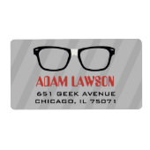 Black Glasses Computer Geek Address Labels (Vorne)