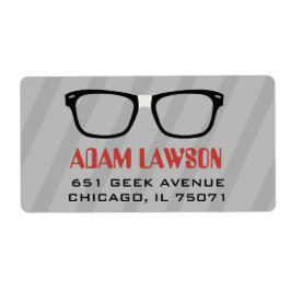 Black Glasses Computer Geek Address Labels