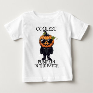 Black Glasses Pumpkin Niedliches Halloween-Kleinki Baby T-shirt