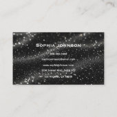 Black glitter Business Card Visitenkarte (Rückseite)