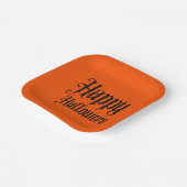 Black Glitter Happy Halloween Paper Plate Pappteller (Gewinkelt)