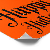 Black Glitter Happy Halloween Poster (Ecke)