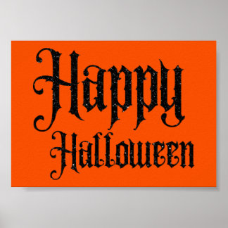 Black Glitter Happy Halloween Poster
