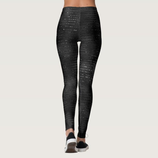 Black Glitter Pattern Leggings (Rückseite)