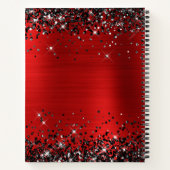 Black Glitter Red Foil 50th Birthday Guest Notizblock (Rückseite)