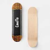 Black Glittery Design Individuelle Name Skate Deck Skateboard (Vorderseite)